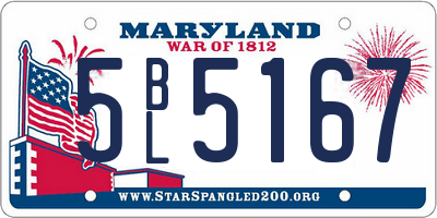 MD license plate 5BL5167