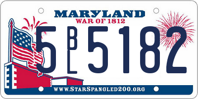 MD license plate 5BL5182