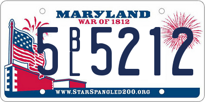 MD license plate 5BL5212