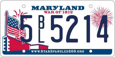 MD license plate 5BL5214