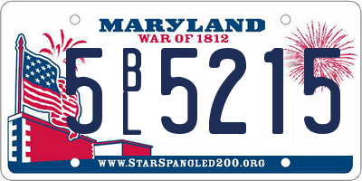 MD license plate 5BL5215