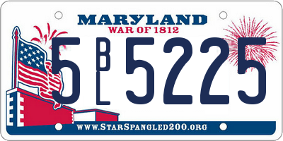 MD license plate 5BL5225