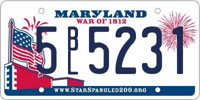 MD license plate 5BL5231