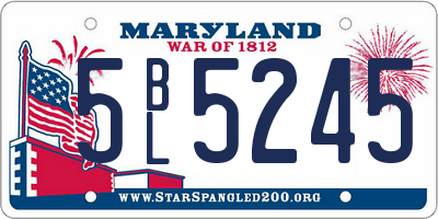MD license plate 5BL5245