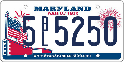 MD license plate 5BL5250