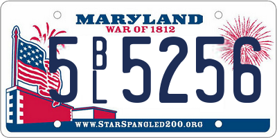 MD license plate 5BL5256