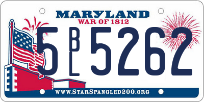 MD license plate 5BL5262