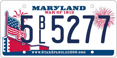 MD license plate 5BL5277
