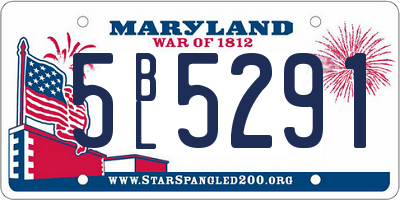 MD license plate 5BL5291