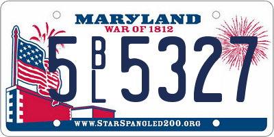 MD license plate 5BL5327