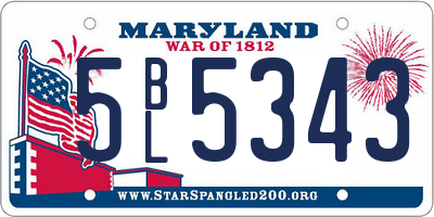 MD license plate 5BL5343