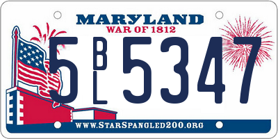 MD license plate 5BL5347