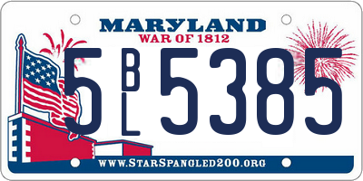 MD license plate 5BL5385