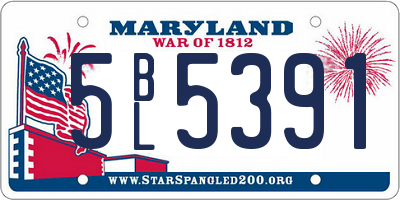 MD license plate 5BL5391
