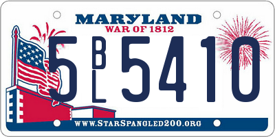 MD license plate 5BL5410