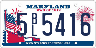 MD license plate 5BL5416