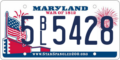 MD license plate 5BL5428