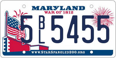MD license plate 5BL5455
