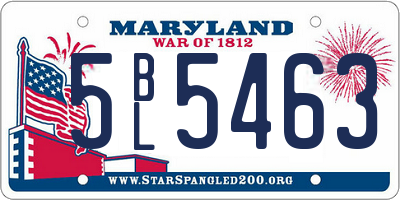 MD license plate 5BL5463