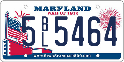 MD license plate 5BL5464