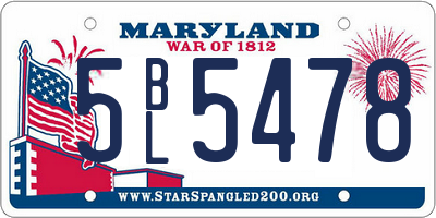 MD license plate 5BL5478
