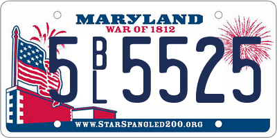 MD license plate 5BL5525