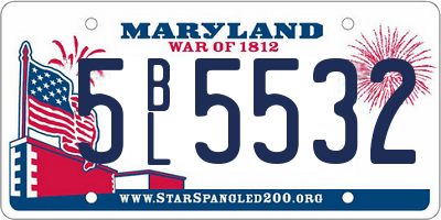 MD license plate 5BL5532