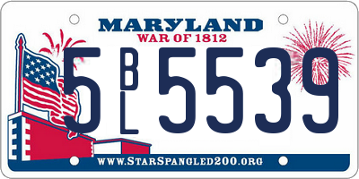 MD license plate 5BL5539