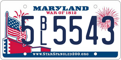 MD license plate 5BL5543