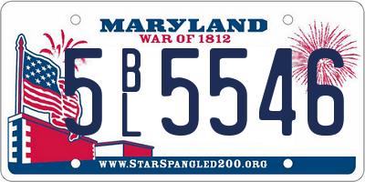 MD license plate 5BL5546