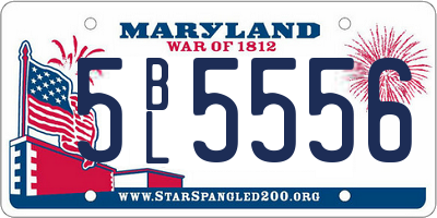 MD license plate 5BL5556