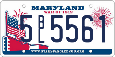 MD license plate 5BL5561