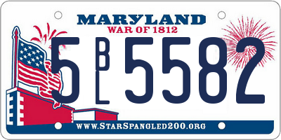 MD license plate 5BL5582