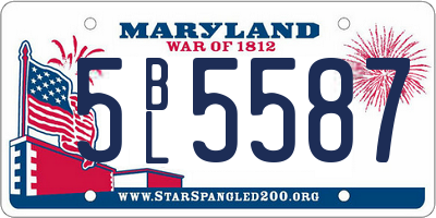MD license plate 5BL5587