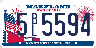 MD license plate 5BL5594