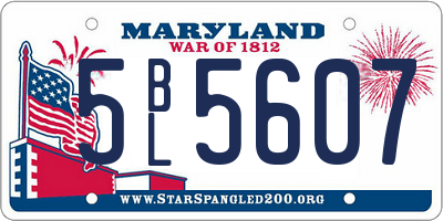MD license plate 5BL5607