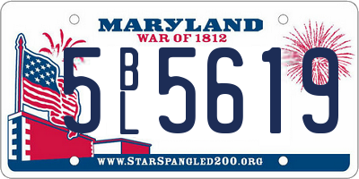 MD license plate 5BL5619