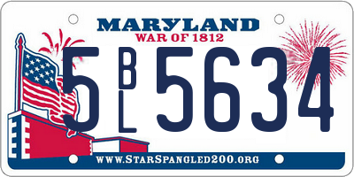 MD license plate 5BL5634