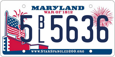 MD license plate 5BL5636