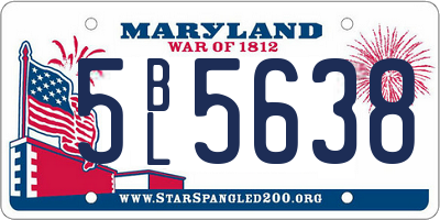 MD license plate 5BL5638