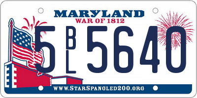 MD license plate 5BL5640