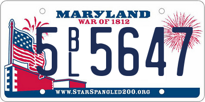 MD license plate 5BL5647