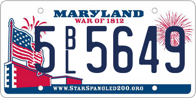 MD license plate 5BL5649