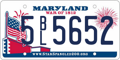 MD license plate 5BL5652