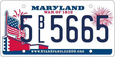 MD license plate 5BL5665