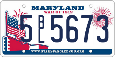 MD license plate 5BL5673