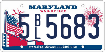 MD license plate 5BL5683