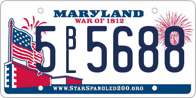 MD license plate 5BL5688