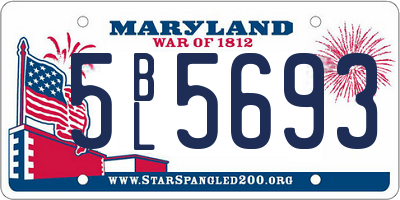 MD license plate 5BL5693