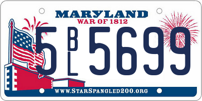 MD license plate 5BL5699